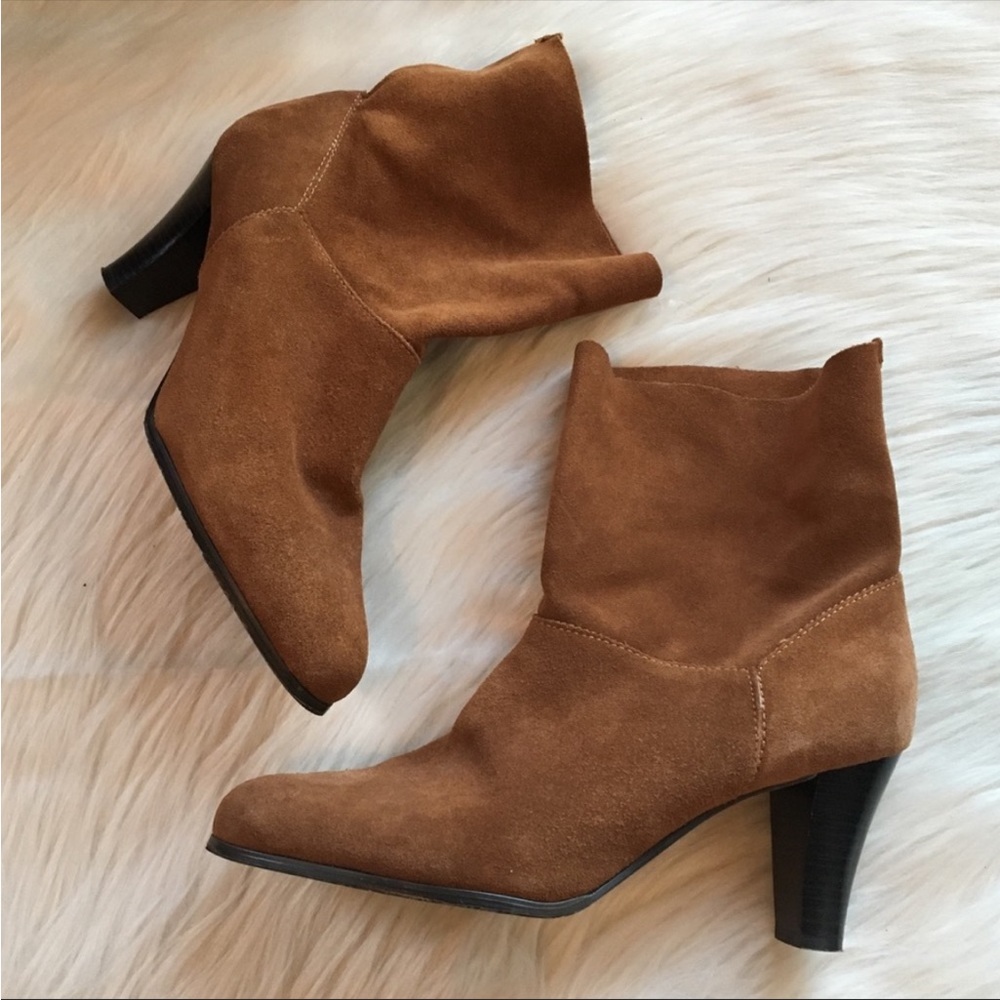 Markon Suede leather heeled boots, booties, 9.5.
